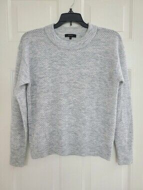 Quince Baby Alpaca Wool Diamond Stitch Sweater Women's Size XS Gray EUC!